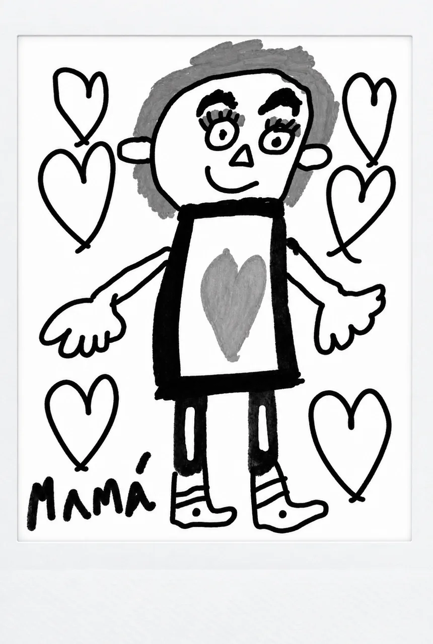 Dibujo de mamá realizado por Noah